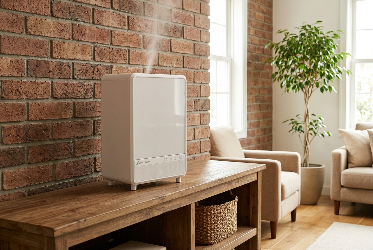 New brick-wall living-room scene built around the UX4 reference