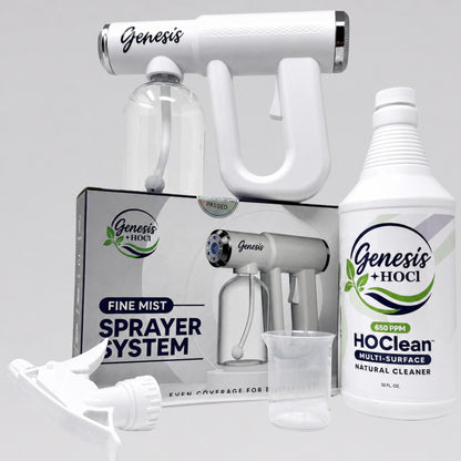 Genesis+HOCl Rechargeable Fine Mist Sprayer & HOCl Solution Bundle