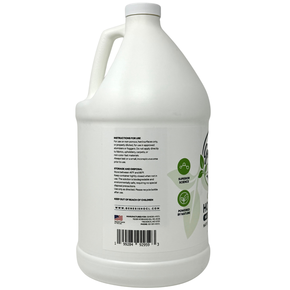 Genesis HOClean™ 650 PPM Extra Strength HOCl Concentrate, 1-Gallon