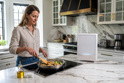 UX4 near a mother cooking in a bright kitchen